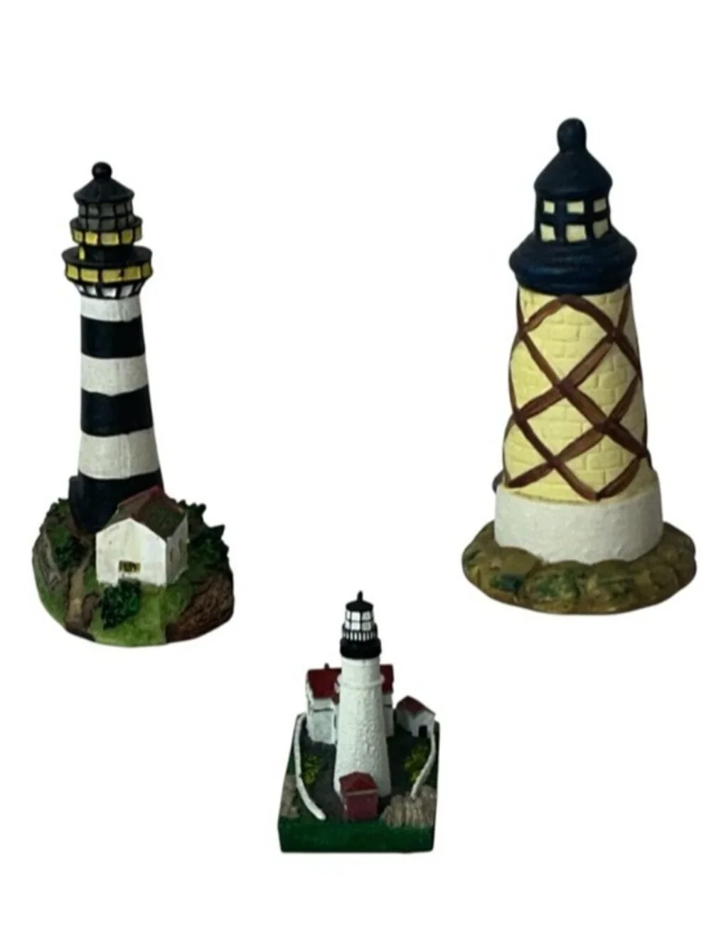 Lighthouse Figurines Vintage Souvenir Decorative Collectibles 3 Piece Set